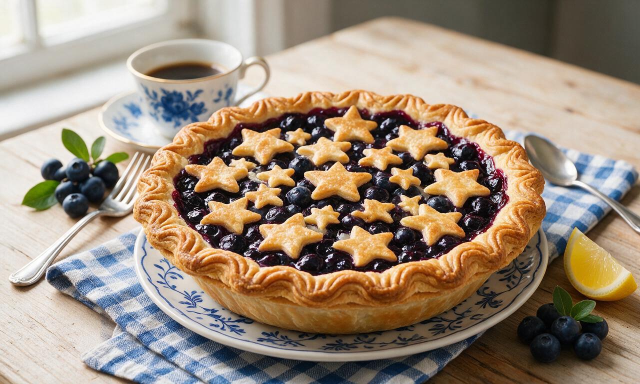 Patriotic Blueberry Pie