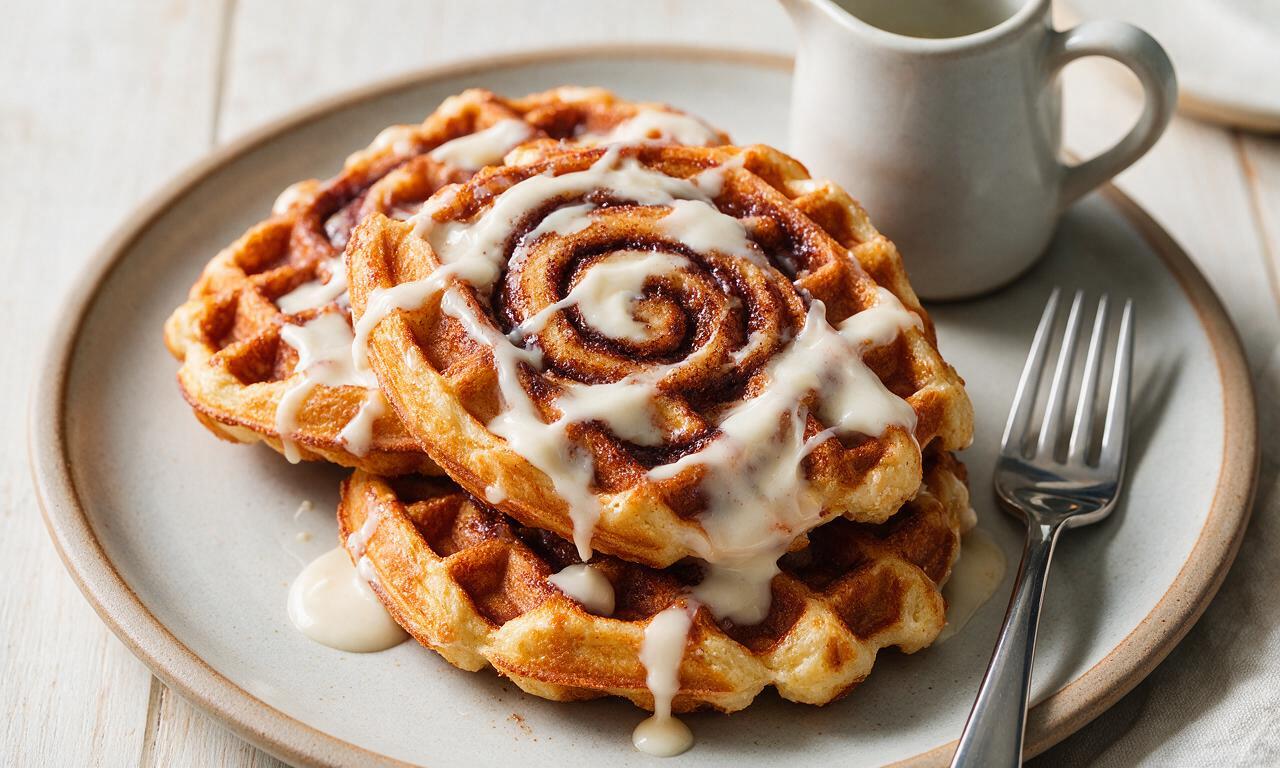Cinnamon Roll Waffles