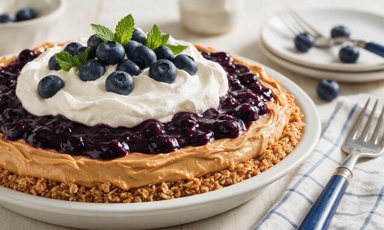 Blueberry Peanut Butter Pie