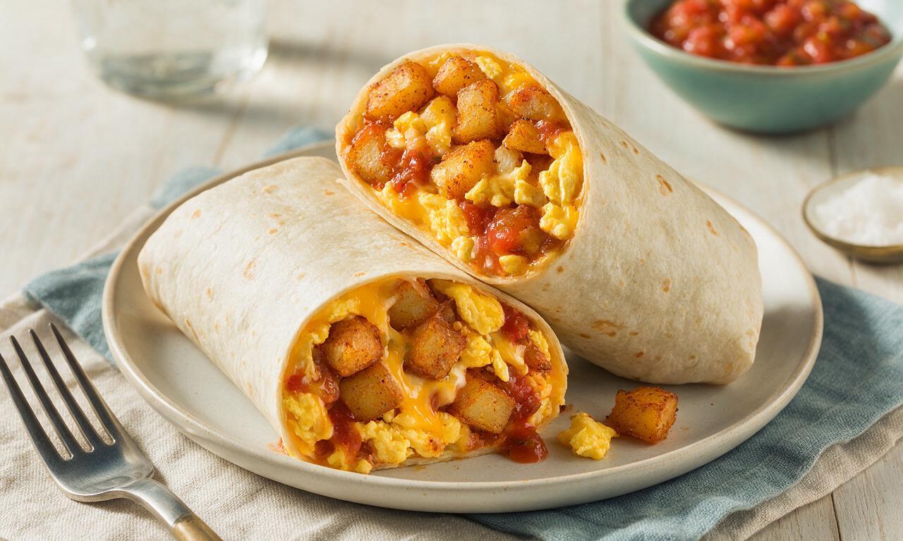 Papas con Huevo Breakfast Burrito