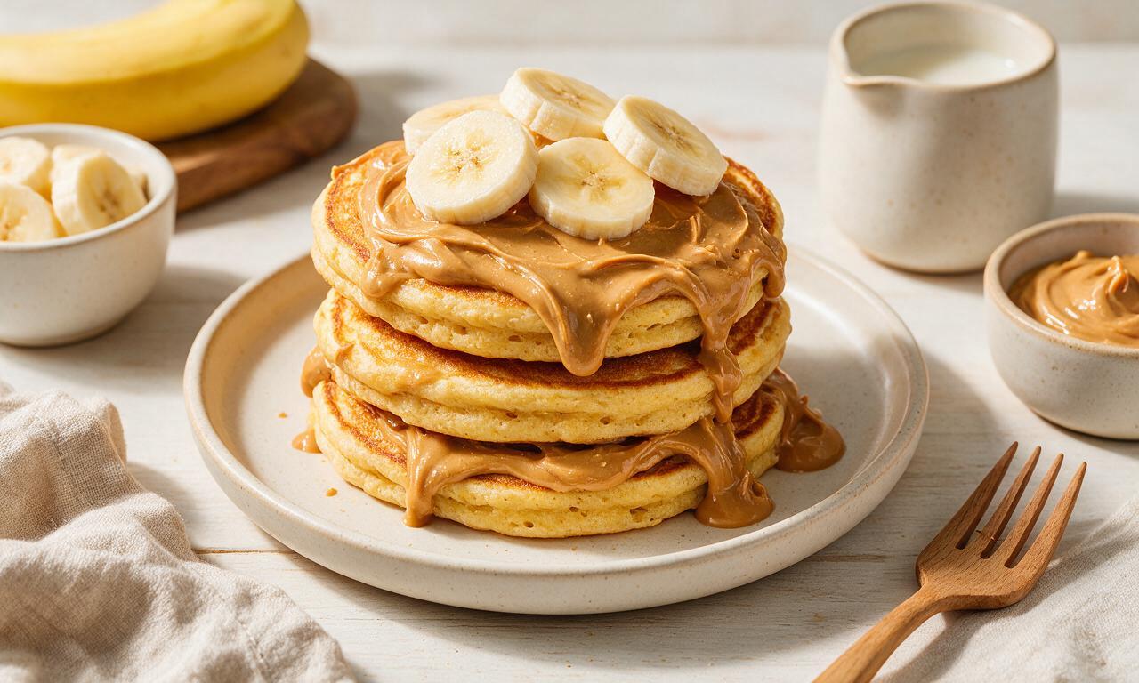 Peanut Butter Banana Pancakes