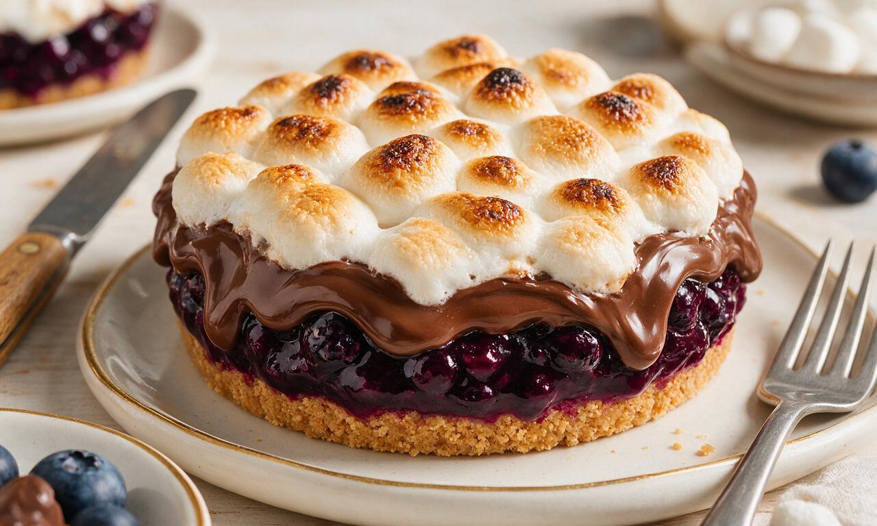 Blueberry S'mores Pie