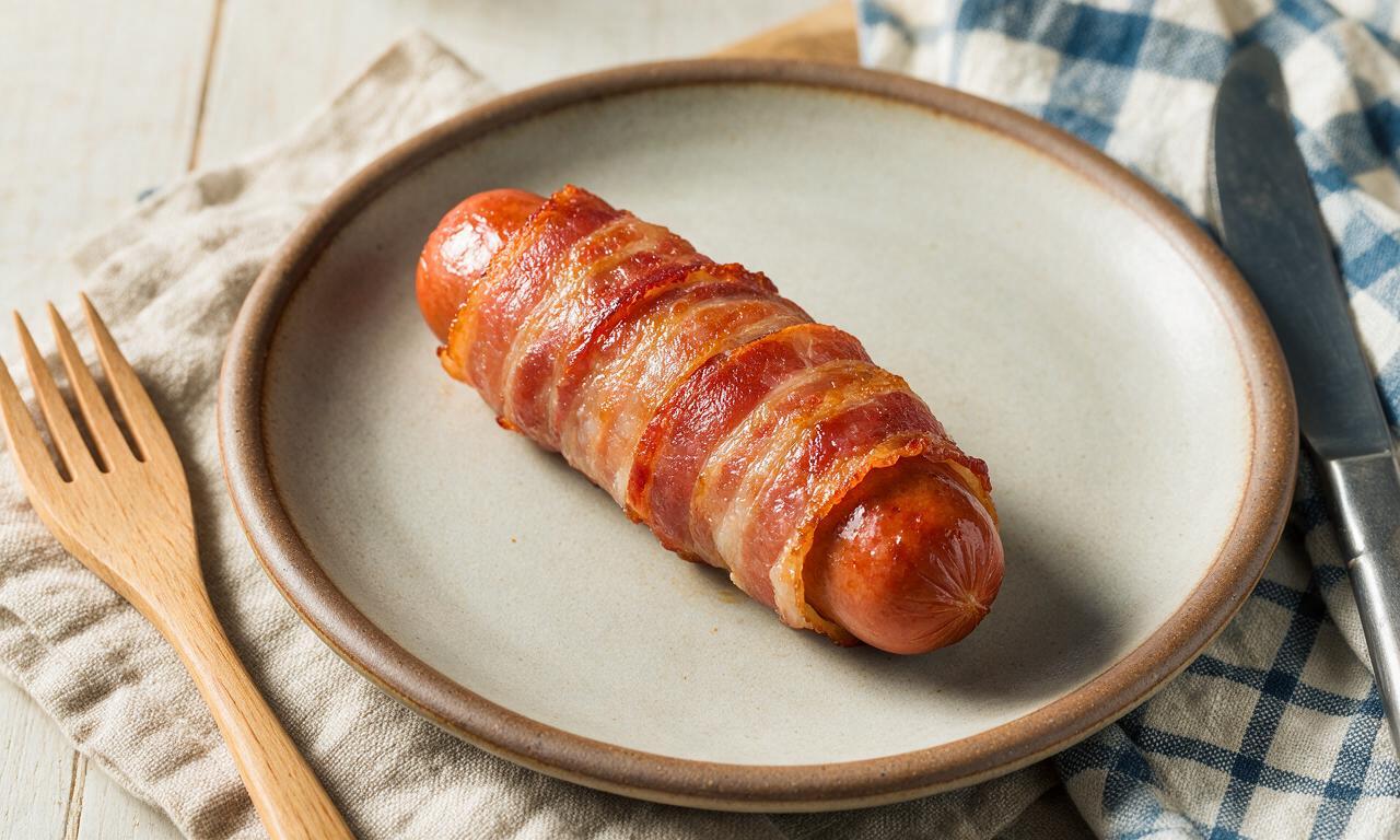 Bacon Wrapped Hot Dog