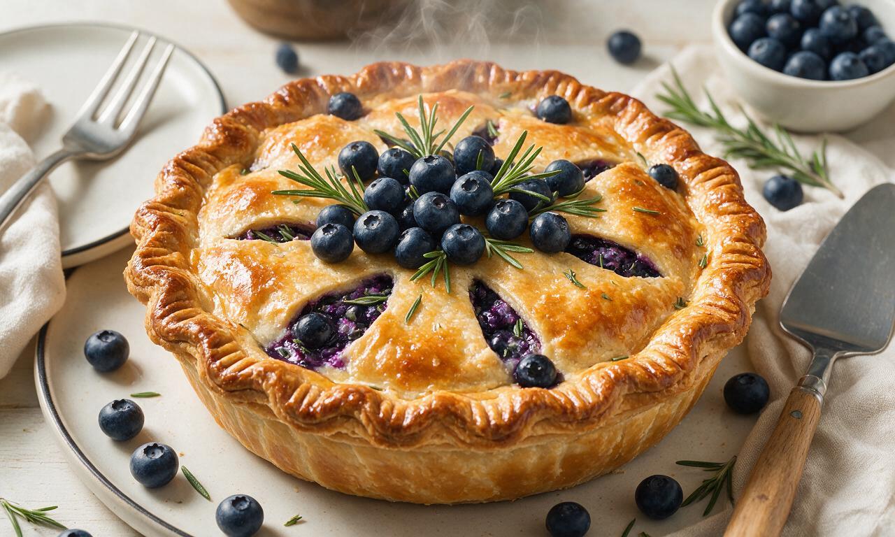 Blueberry Rosemary Pie