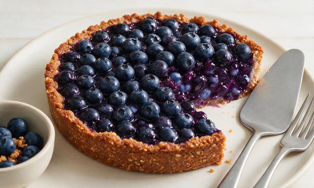Blueberry Pie with Pretzel Crust