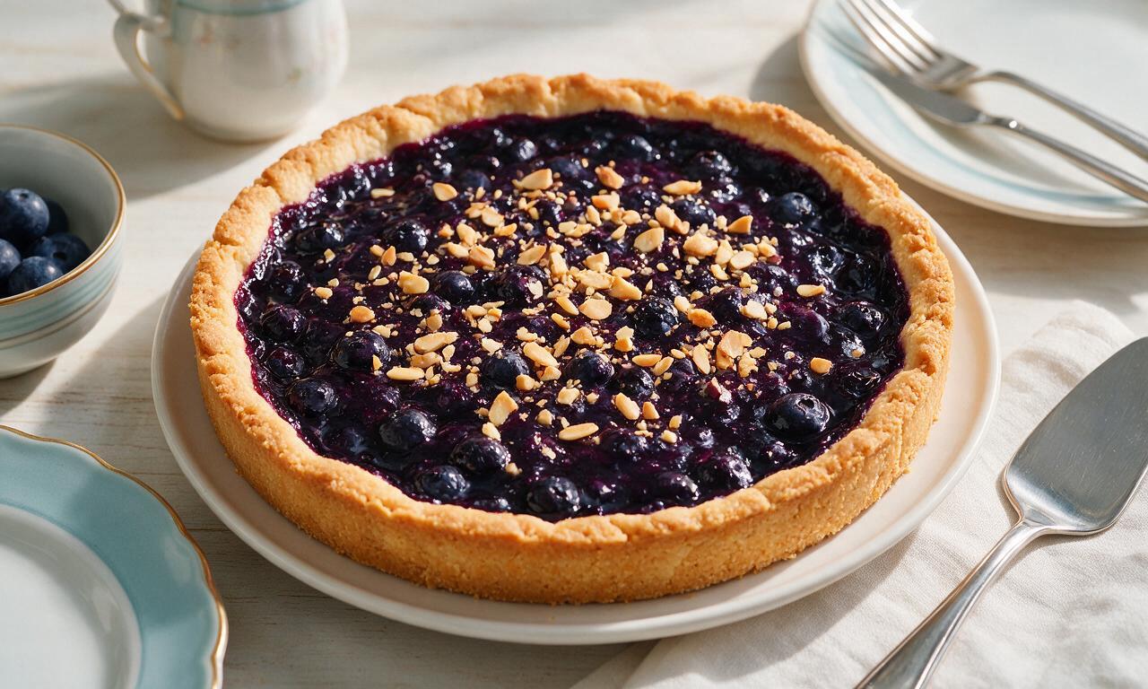 Blueberry Pie with Almond Crust