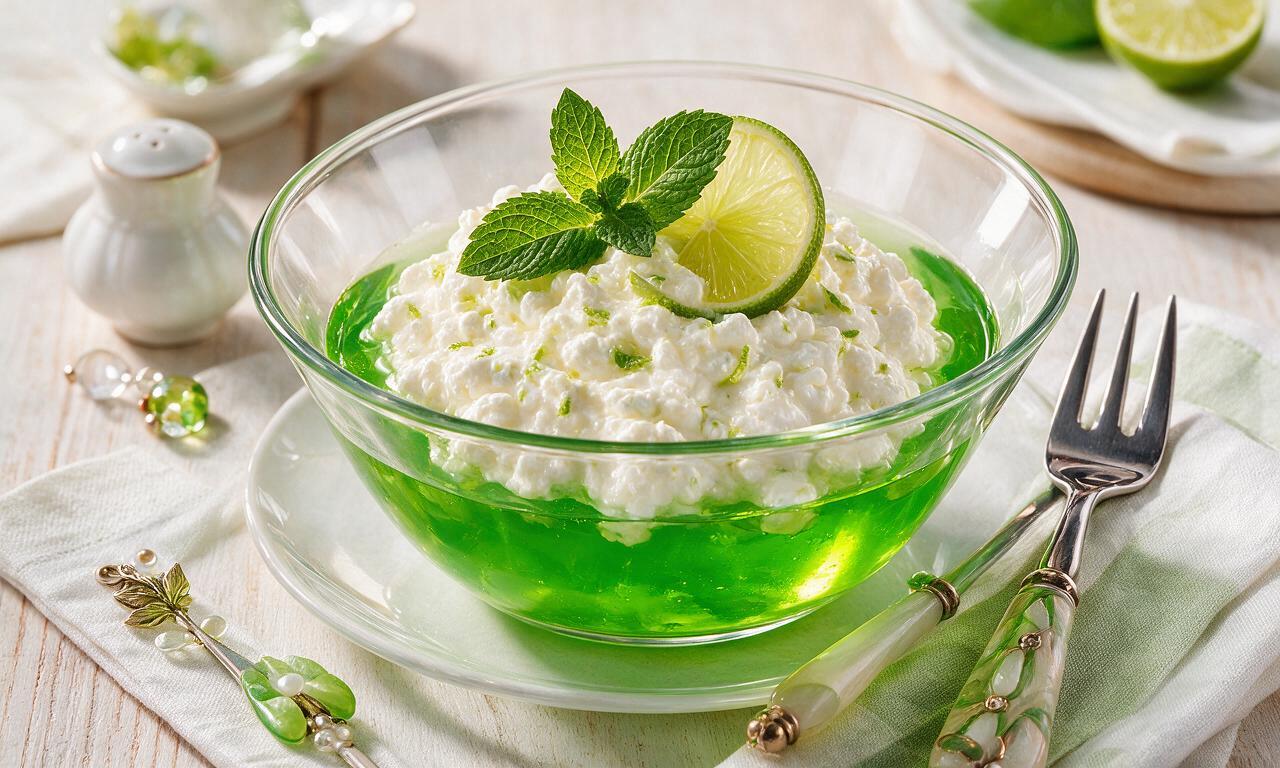Lime Jell-O with Cottage Cheese