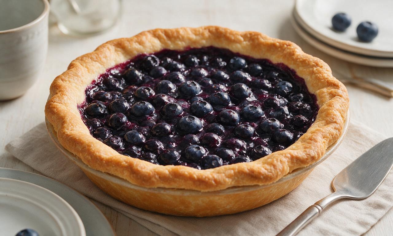 Blueberry Pie with Shortbread Crust