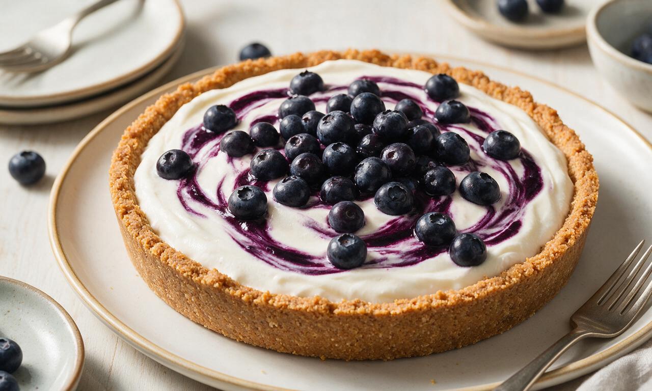 Blueberry Frozen Yogurt Pie