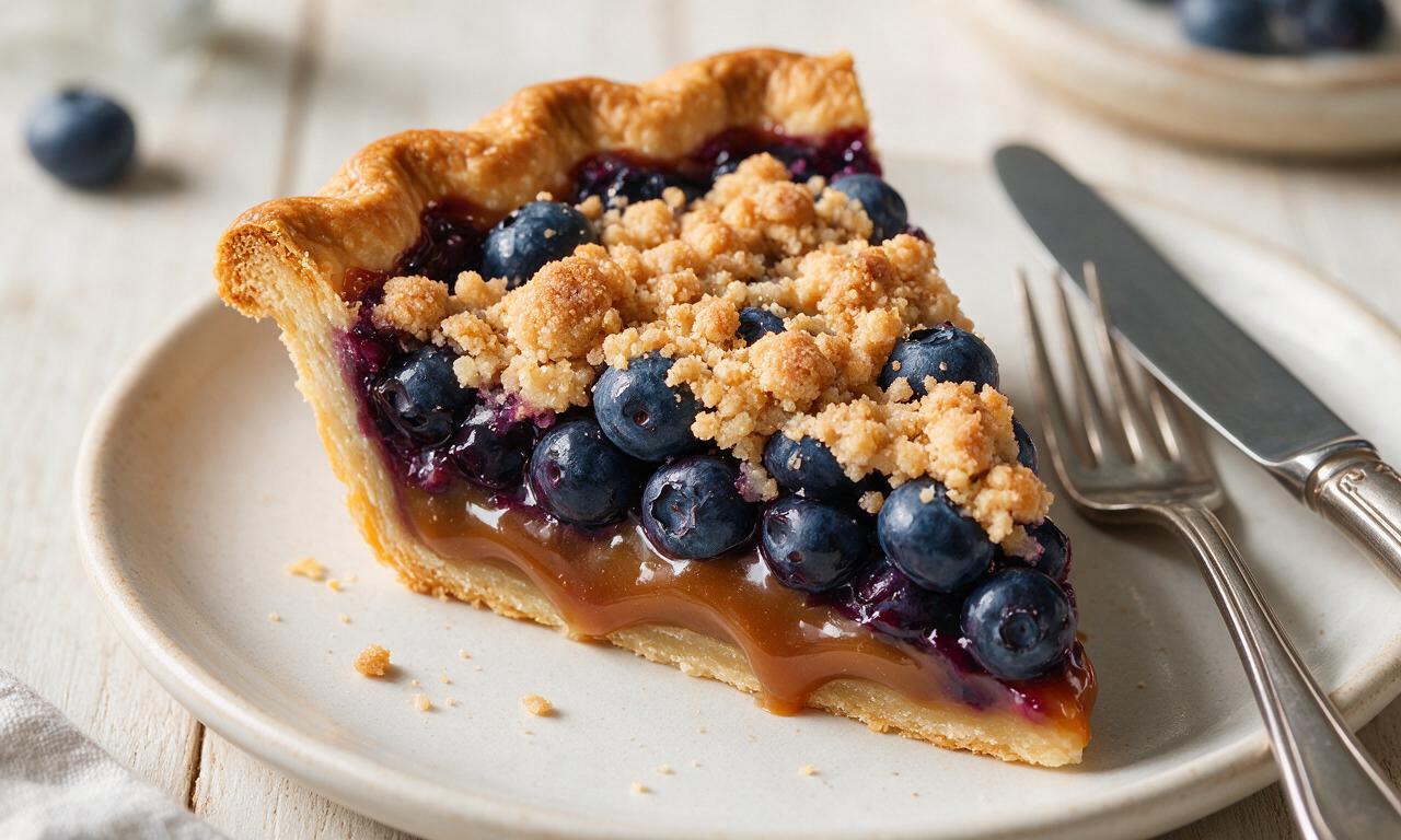 Blueberry Salted Caramel Pie