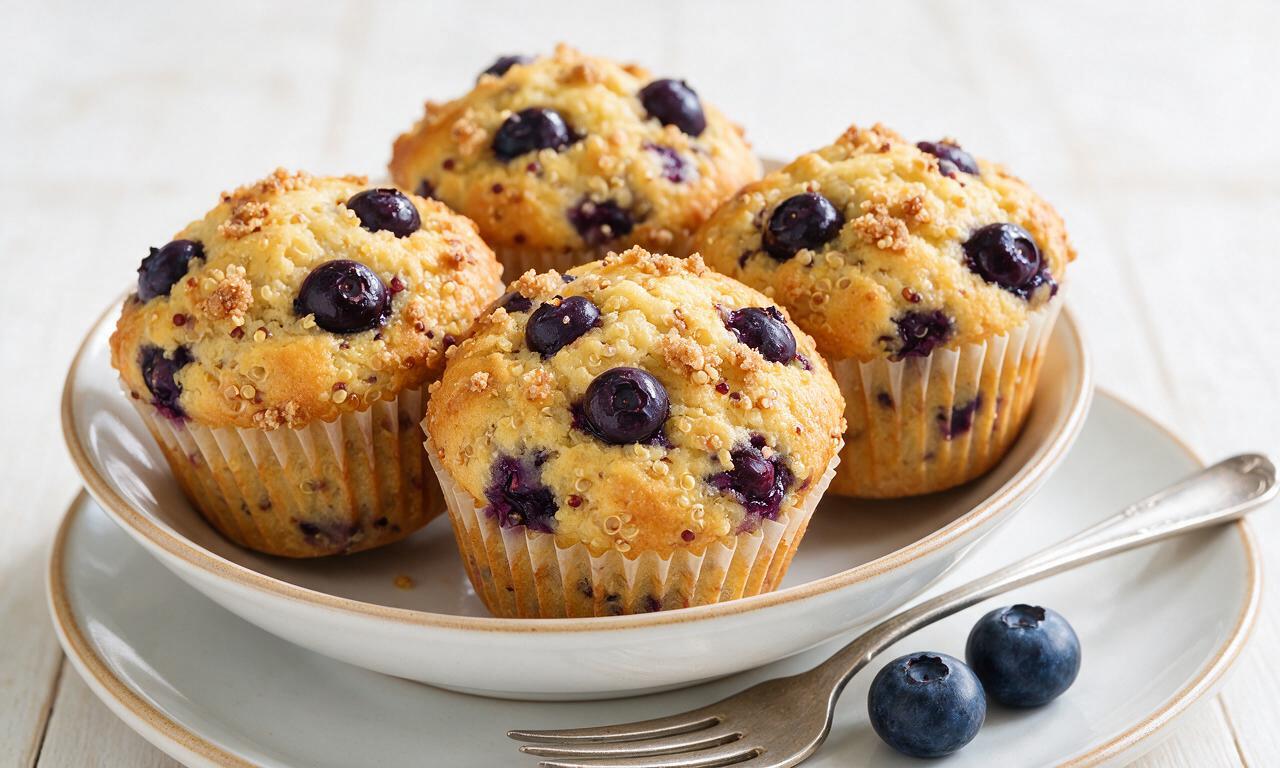 Quinoa and Blueberry Muffin